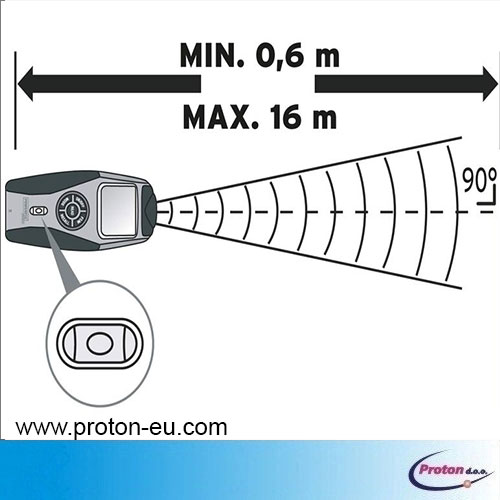 Ultrazvočni laserski merilnik razdalje od 0,6 m do 16 m 3 - Proton d.o.o.